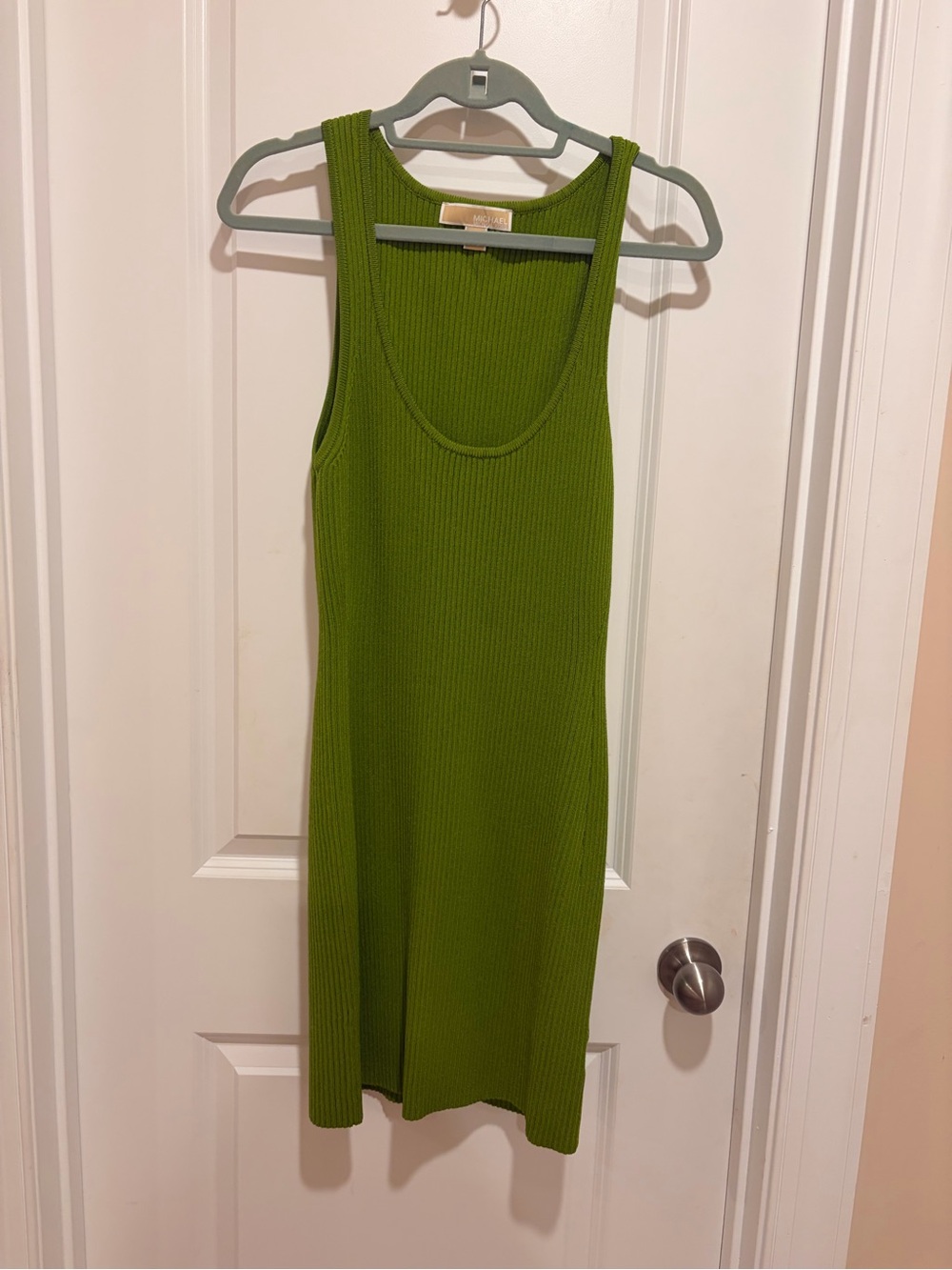 Michael Kors Olive Green Ribbed Tank Dress